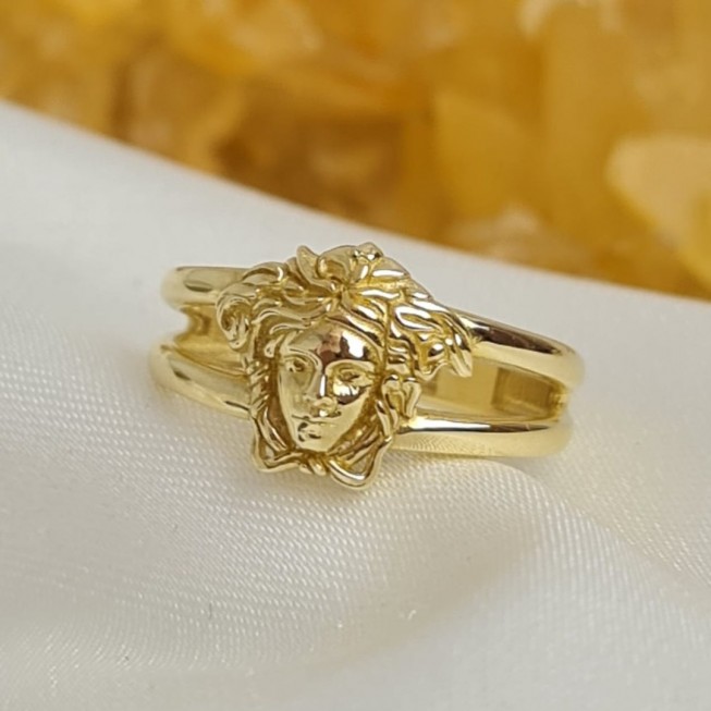 14 Ayar Altın Taşsız Medusa Yüzük