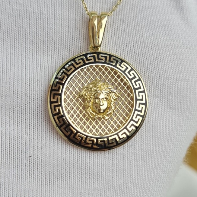 14 Ayar Altın Taşsız Medusa Kolye Ucu (Zincirsiz)